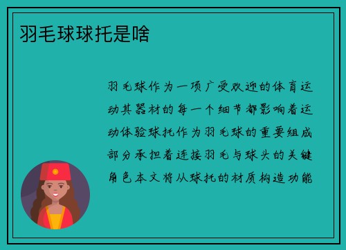 羽毛球球托是啥